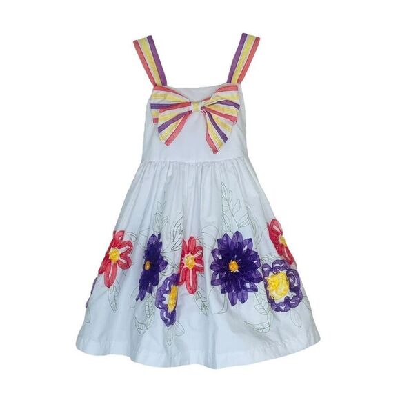 David Charles Embroidered Floral Summer Dress White Size 4T